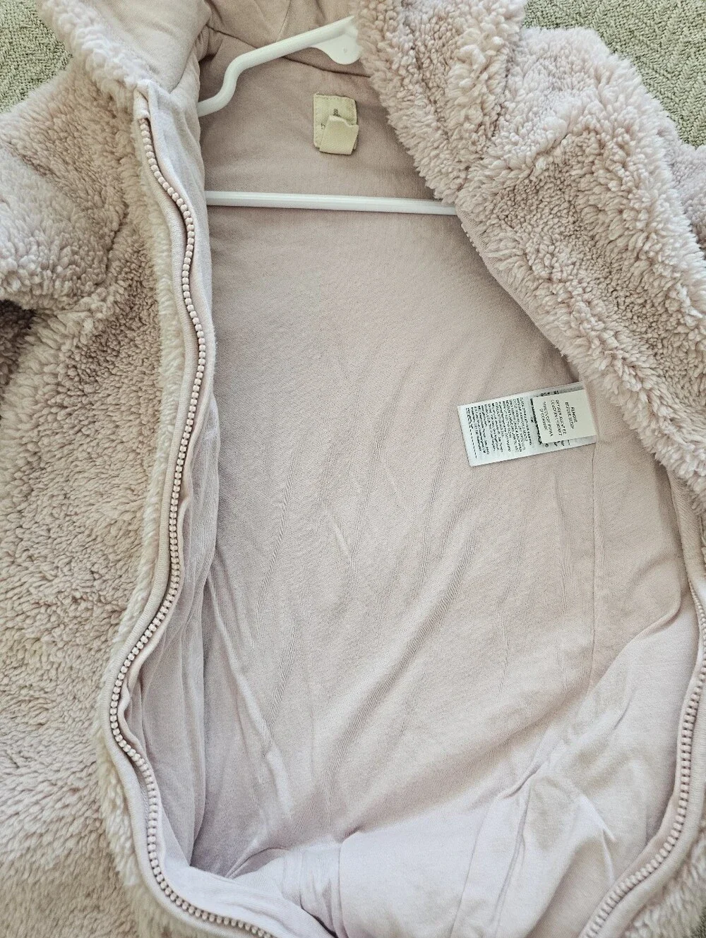 Plush Hooded Baby One-Piece in Light Pink with Bear Ears